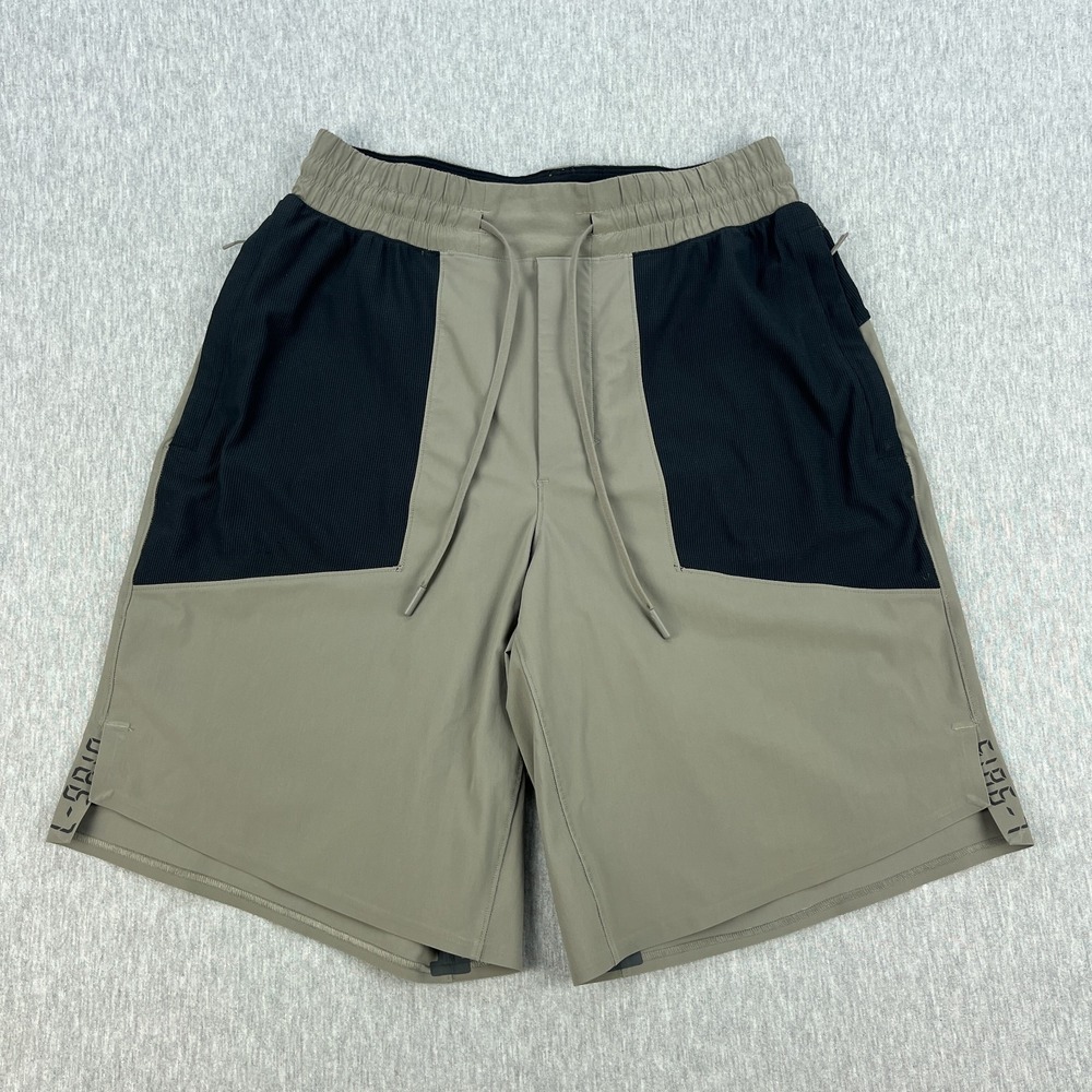 Lululemon In The Key Shorts Mens S Tan Black Colorblock Linerless Cross Train